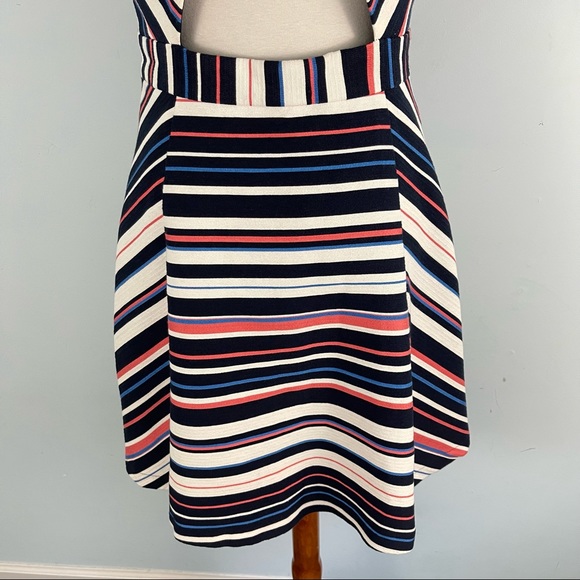 Adelyn Rae Women's Sleeveless Criss Cross Back Stripe Fit and Flare Dress - Picture 10 of 13